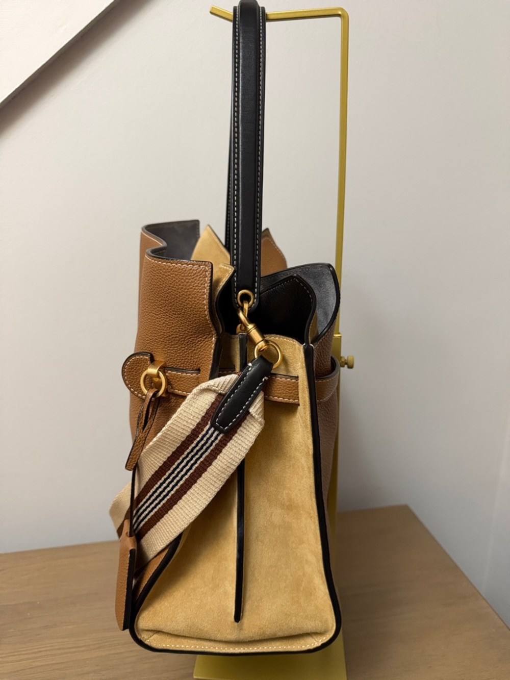 Tory Burch Lee Radziwill Leather and Suede Double bag - Picture 6 of 12